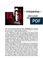 Rinôçérôse : New Album Release Date 08/06/09