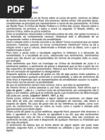 Kant e o Sentimento Do Belo