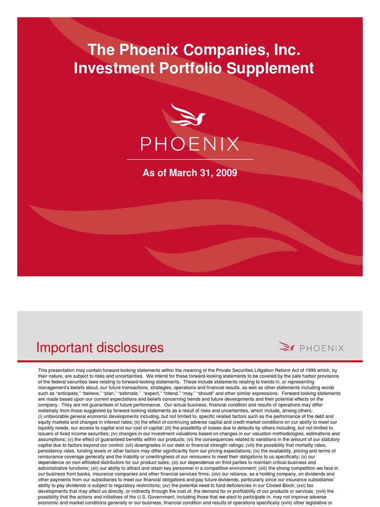 The Phoenix Companies, Inc. Investment Portfolio Supplement As of March 31, 2009 Bond Credit