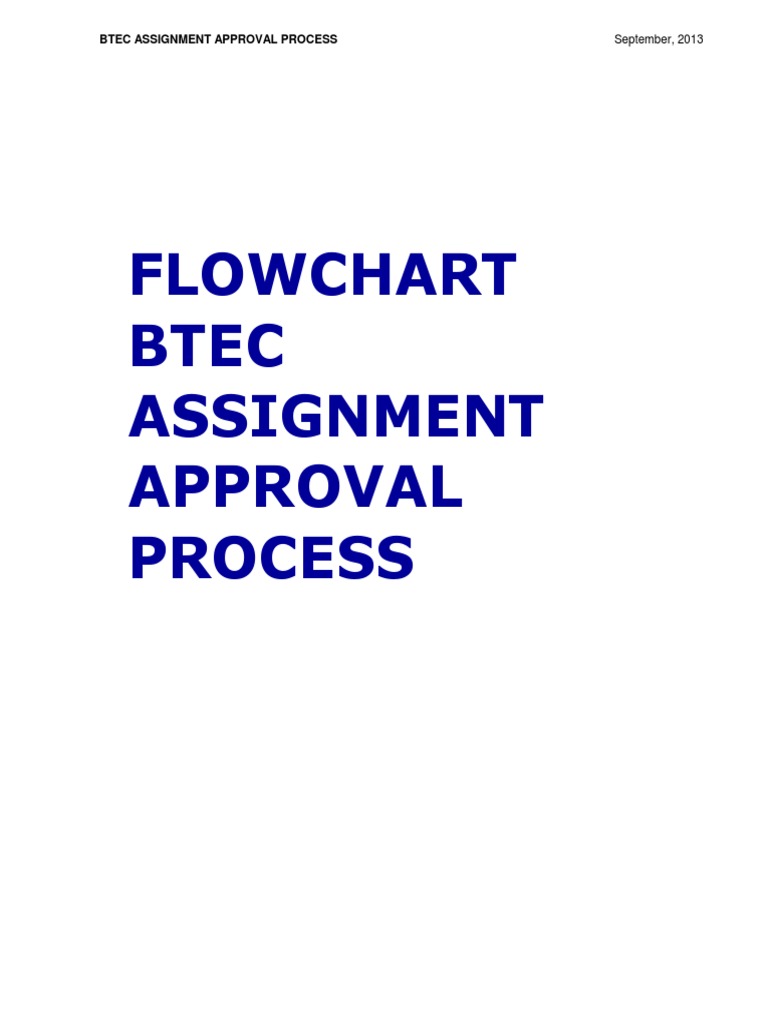 BTEC Assignment Approval Workflow Guide | PDF