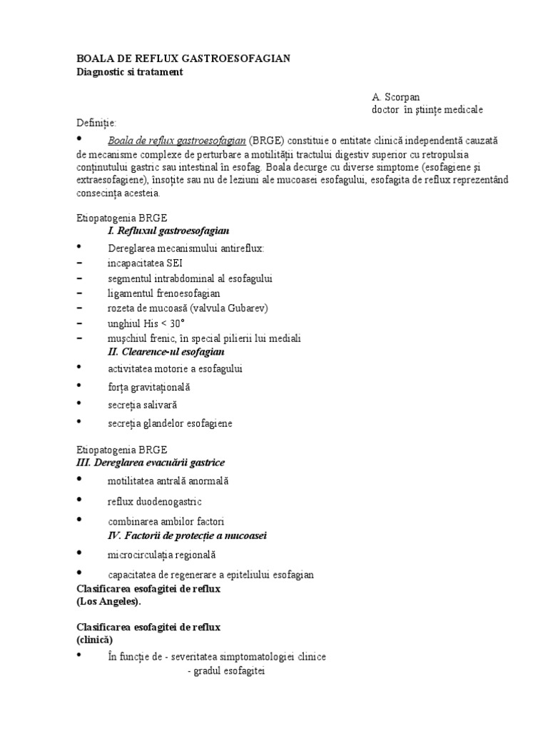 Boala De Reflux Gastroesofagian