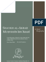 Saykh Al-Akbar Ibn 'Arabī Brief Biography