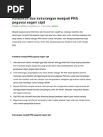 Download Kelebihan Dan Kekurangan Menjadi PNS Pegawai Negeri Sipil by Rois Adnan Fanreza SN172347117 doc pdf