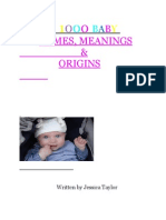 1000 Baby Names Meanings and Origins