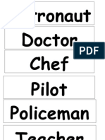 Astronaut Doctor Chef Pilot Policeman Teacher Careers