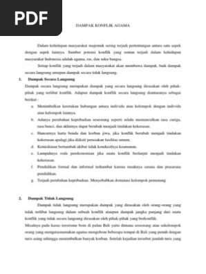 Dampak Konflik Agama Pdf