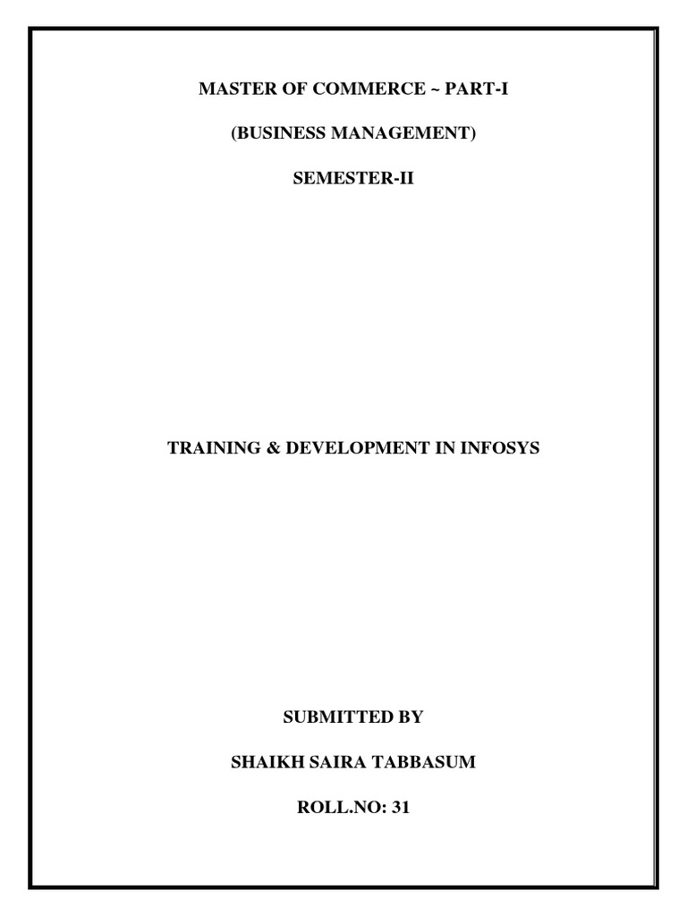 Training & Development at Infosys | PDF