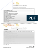 Student Self-Assessment Checklist: Active Learning - Literature Circles © Queen's Printer For Ontario, 2006