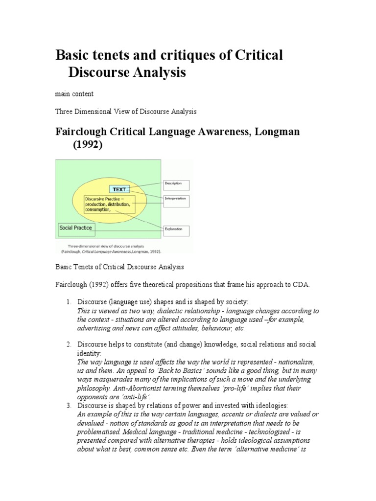 basic-tenets-and-critiques-of-critical-discourse-analysis-fairclough