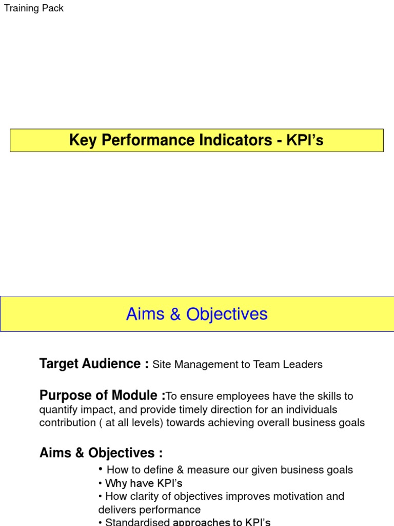 Key Performance Indicators - KPI's | PDF | Performance Indicator | Goal