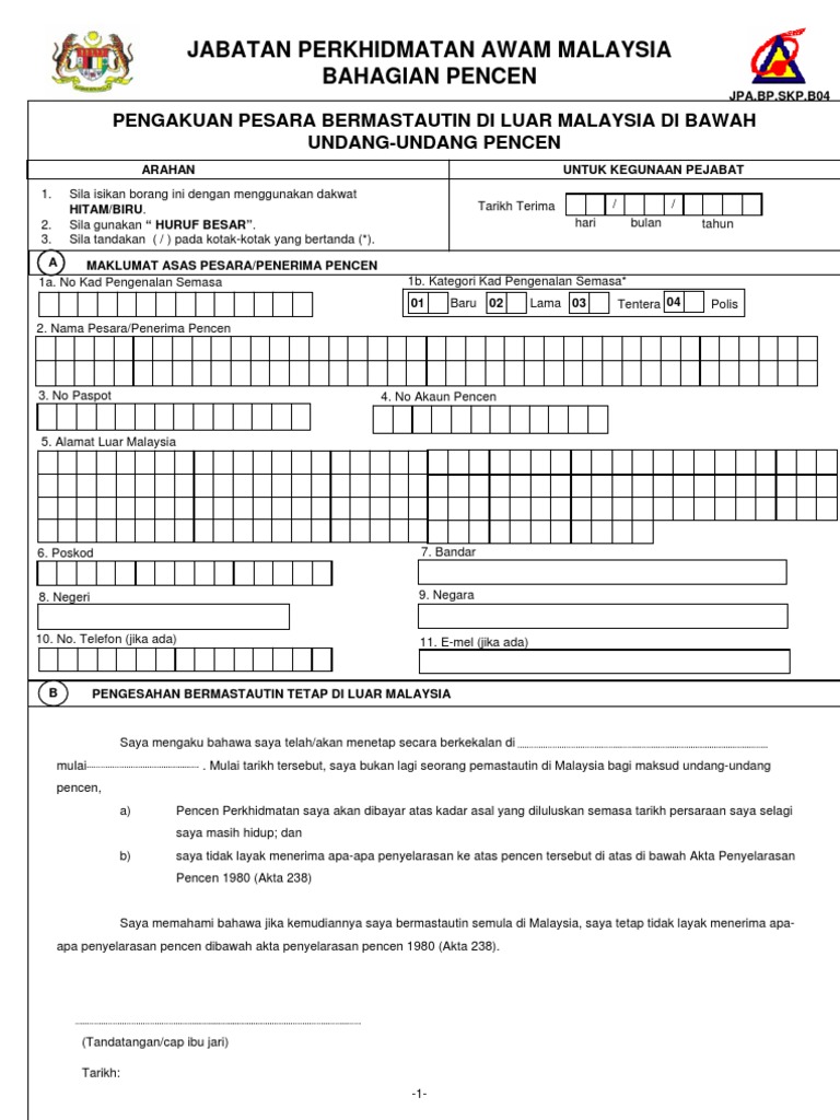 Jabatan Perkhidmatan Awam Malaysia Bahagian Pencen Pdf