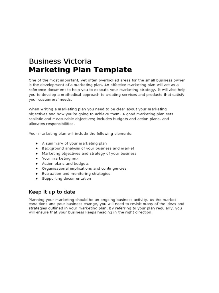 Small Business Marketing Plan Template | PDF