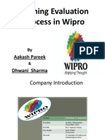 Training Evaluation Process in Wipro: Aakash Pareek Dhwani Sharma