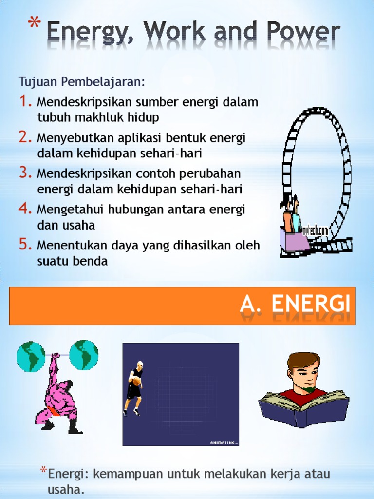  Contoh  Usaha Dan Energi Dalam  Kehidupan  Sehari  Hari  