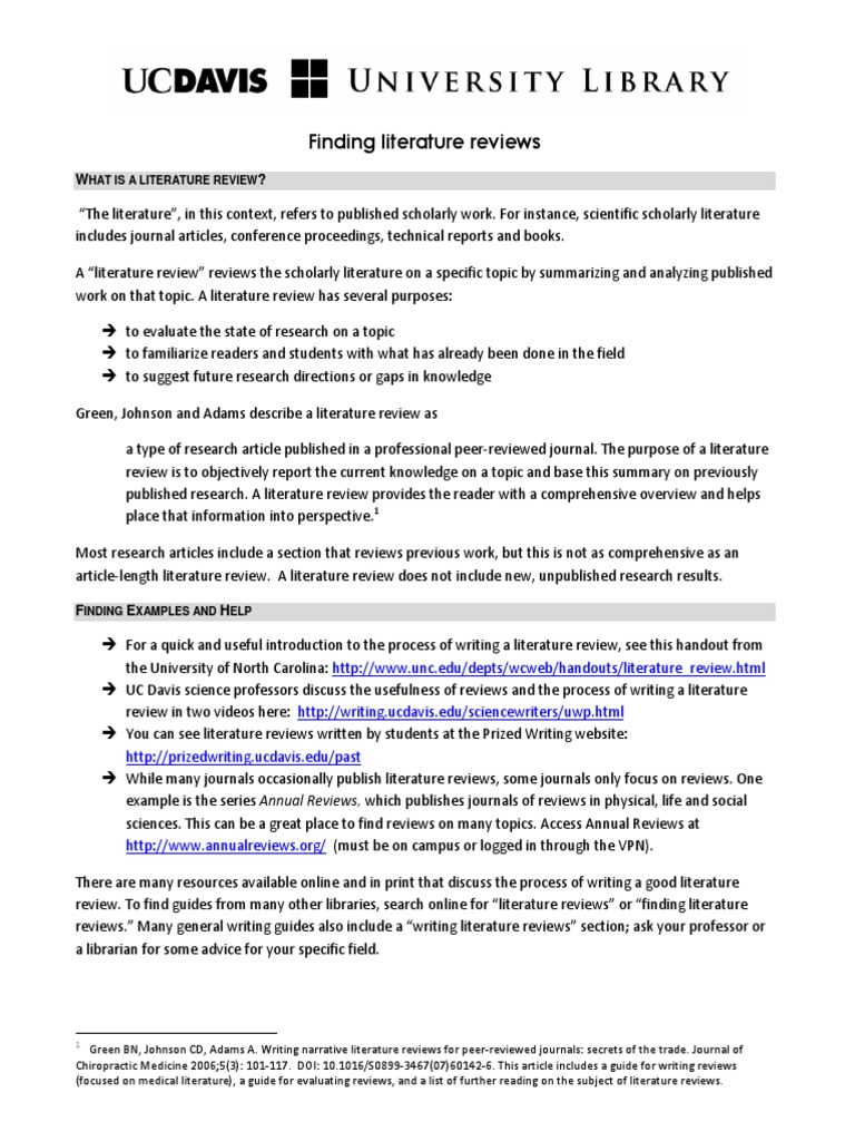 Finding Literature Reviews | PDF | Academic Journal | Academic 