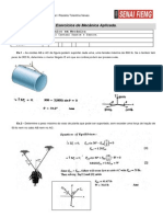 3° Lista de Exercícios Mecânica Aplicada - Resolvida