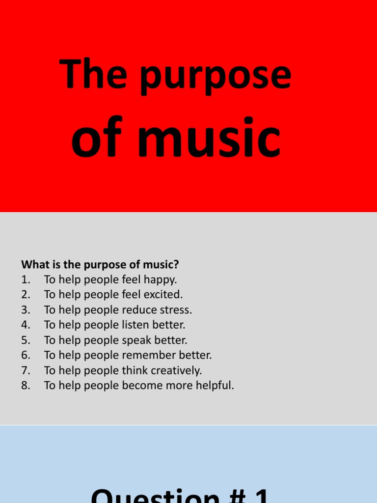 The Purpose of Music PDF Memory Behavioural Sciences