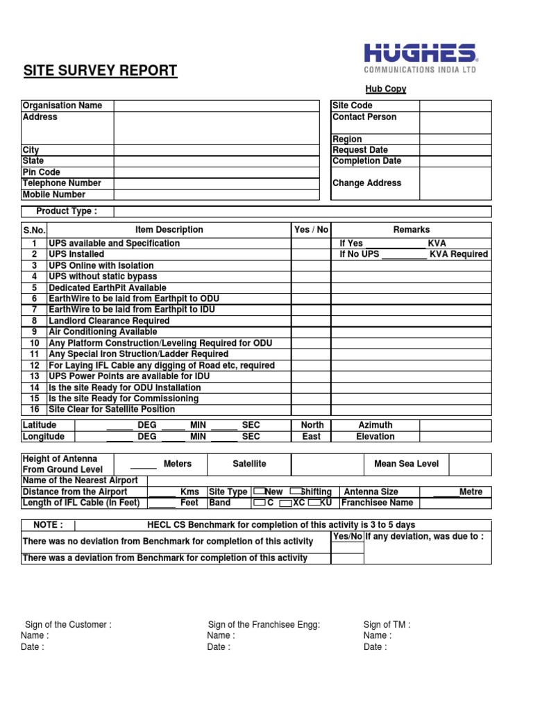 Site Survey Report Template | PDF | Surveying | Airport