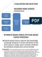 Consumer Behavior - Alternative Evaluation and Selection - Session 12 - May 16 2011