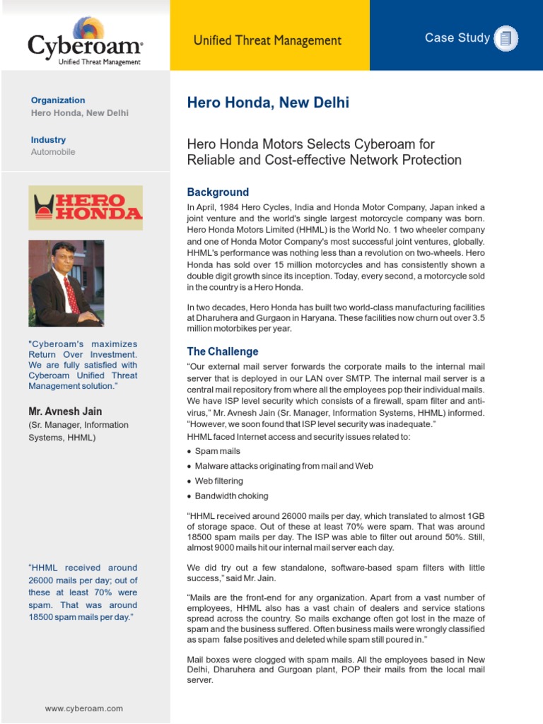 Hero Honda Case Study | PDF | Computers