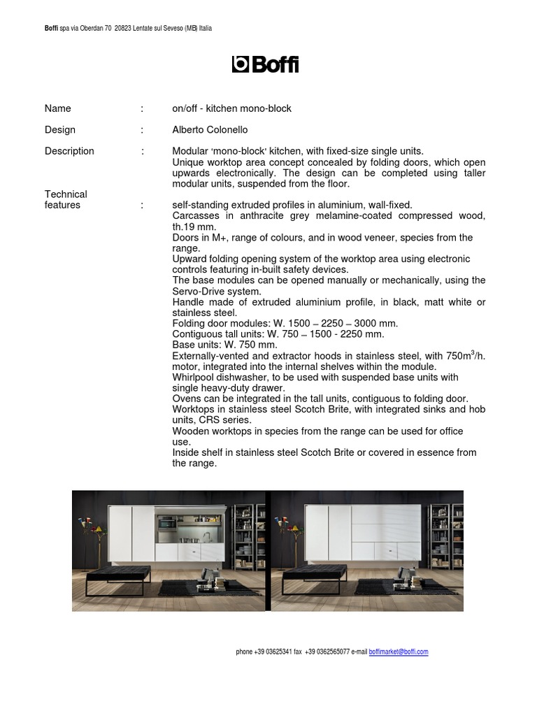 Modular Mono-Block Kitchen Design | PDF