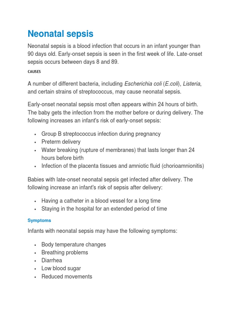 Neonatal Sepsis | PDF