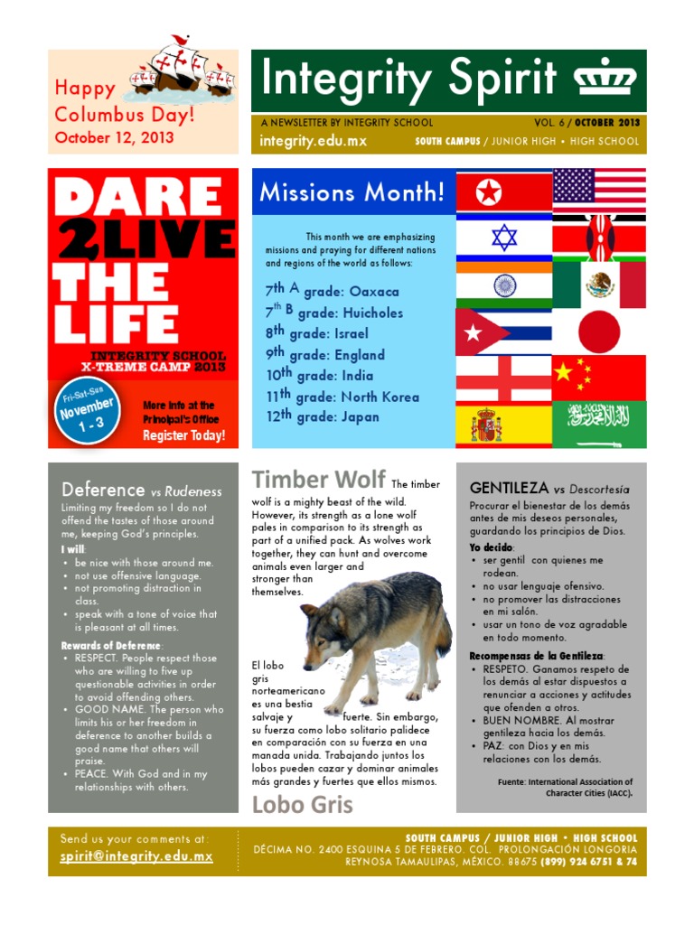October 2013 CS Integrity Spirit | PDF | Wolves | Nature