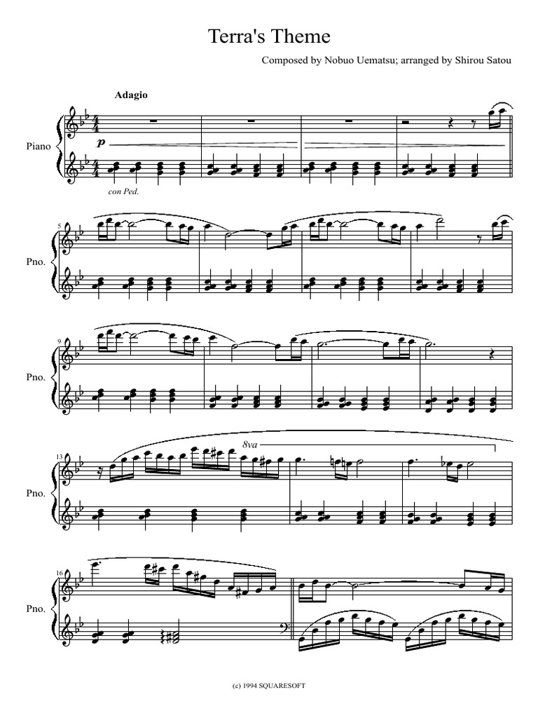 Final Fantasy VI Terras Theme | PDF