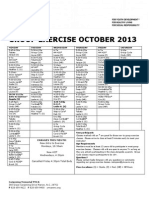 Group Exercise October 2013: Monday Tuesday Wednesday Thursday Friday Saturday