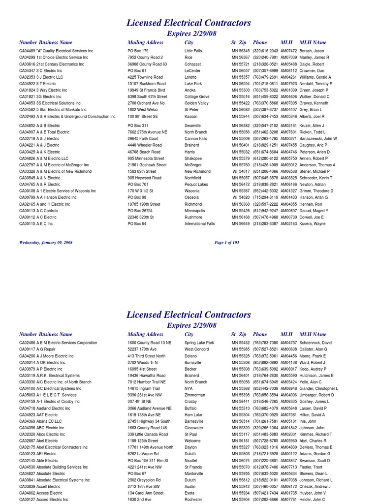 Department Of Labor Licensedelectricalcontractors