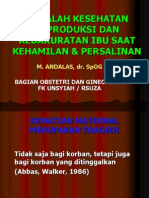 Masalah Kesehatan Reproduksi Dan Kedaruratan Ibu