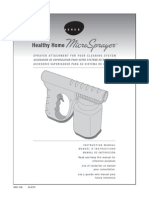 Aerus Healthy Home Micro Sprayer Spray Gun Attachment Owners Manual