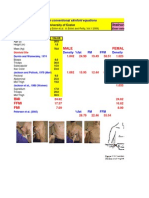 Eston's Prediction of Body Fat and Fat Free Mass Index From Skinfolds