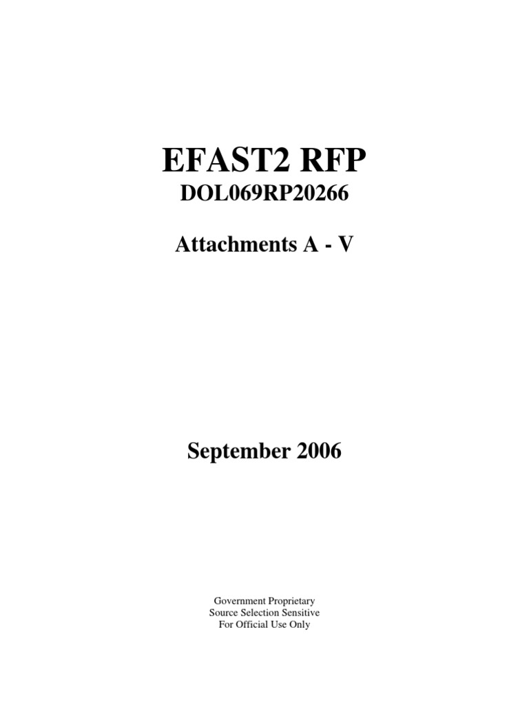 Department Of Labor Efast2rfpattachmentsa V Computer Data Data Management