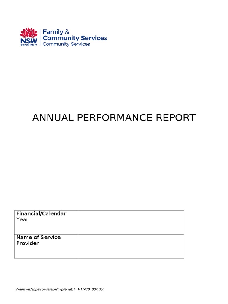 Annual Performance Report Template | PDF | Government Information ...