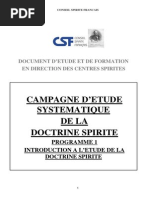 D’etude systematique de la doctrine spirite Programme 1-CEI