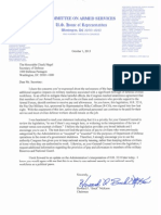 Chairman McKeon Letter to Sec. Hagel on Pay Our Military Act