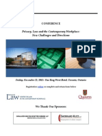 Privacy Law and The Contemporary Workplace November 2013