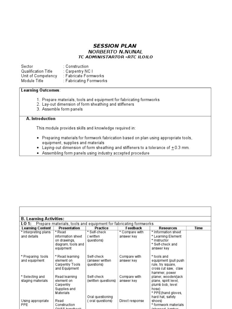 sample-session-plan-tm-carpentry-technology