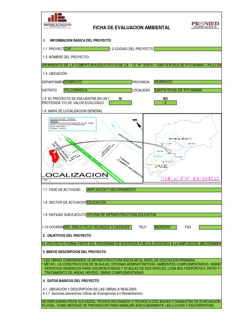 Ficha Ambiental | PDF | Evaluación de impacto ambiental | Degradación ...