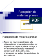 Recepción de Materias Primas, Clase 12