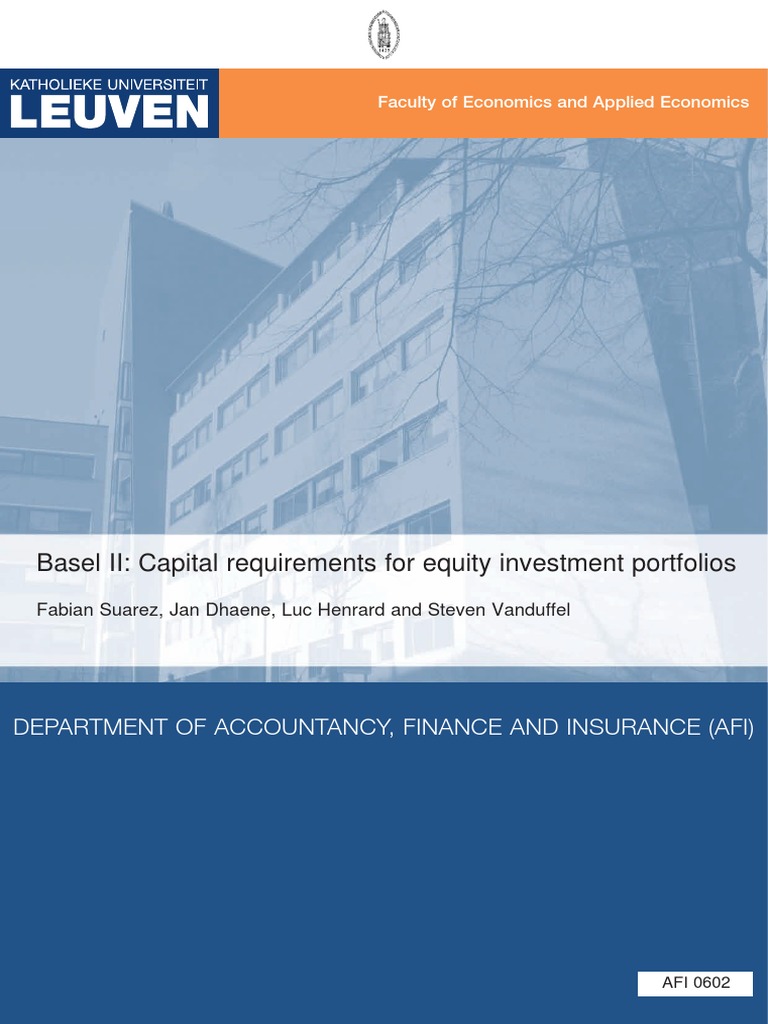 Analysis of Capital Requirements for Equity Investment Portfolios Under