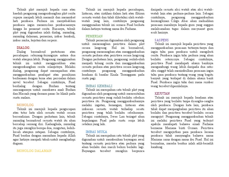Huraian Teknik Plot Pdf