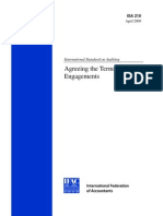 ISA 210 Agreeing the Terms of Audit Engagements