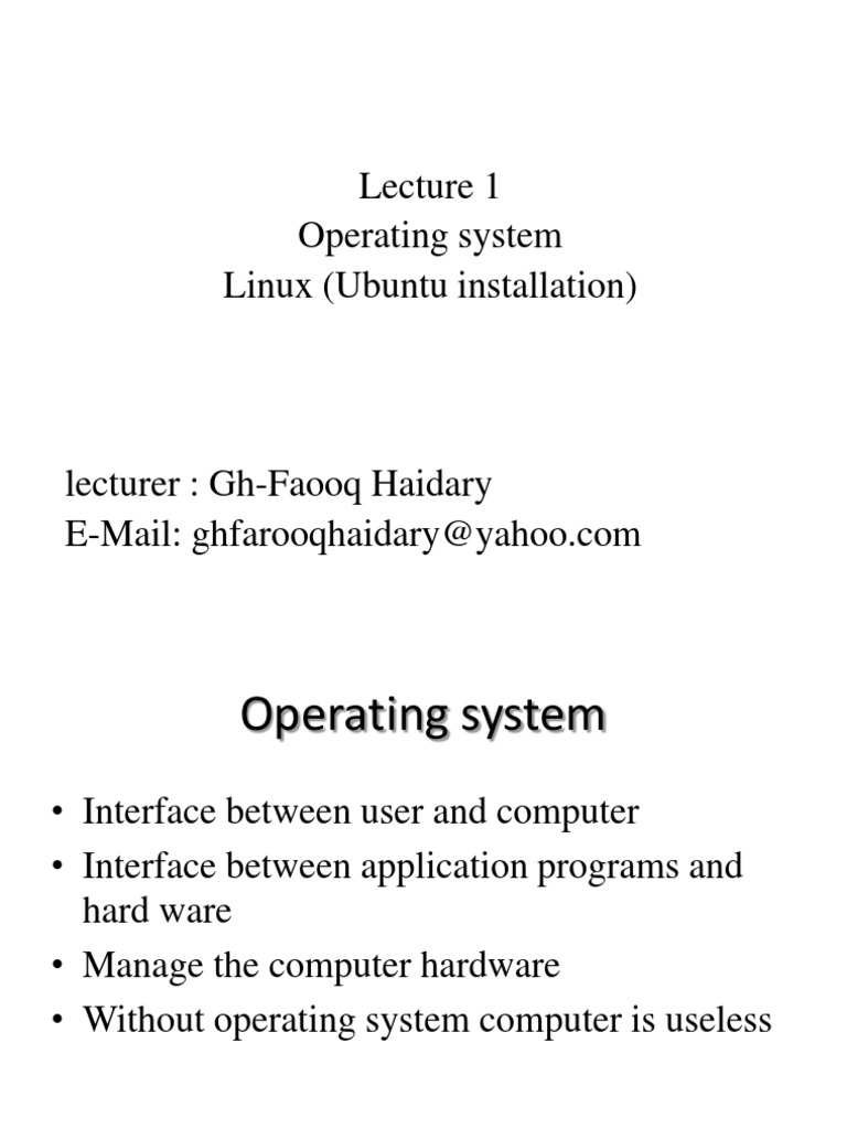 Operating System Linux (Ubuntu Installation) | PDF
