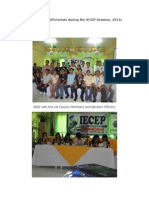 Documentary (Pictorials During The IECEP Seminar, 2011) : BOD With The UA Faculty Members and Student Officers