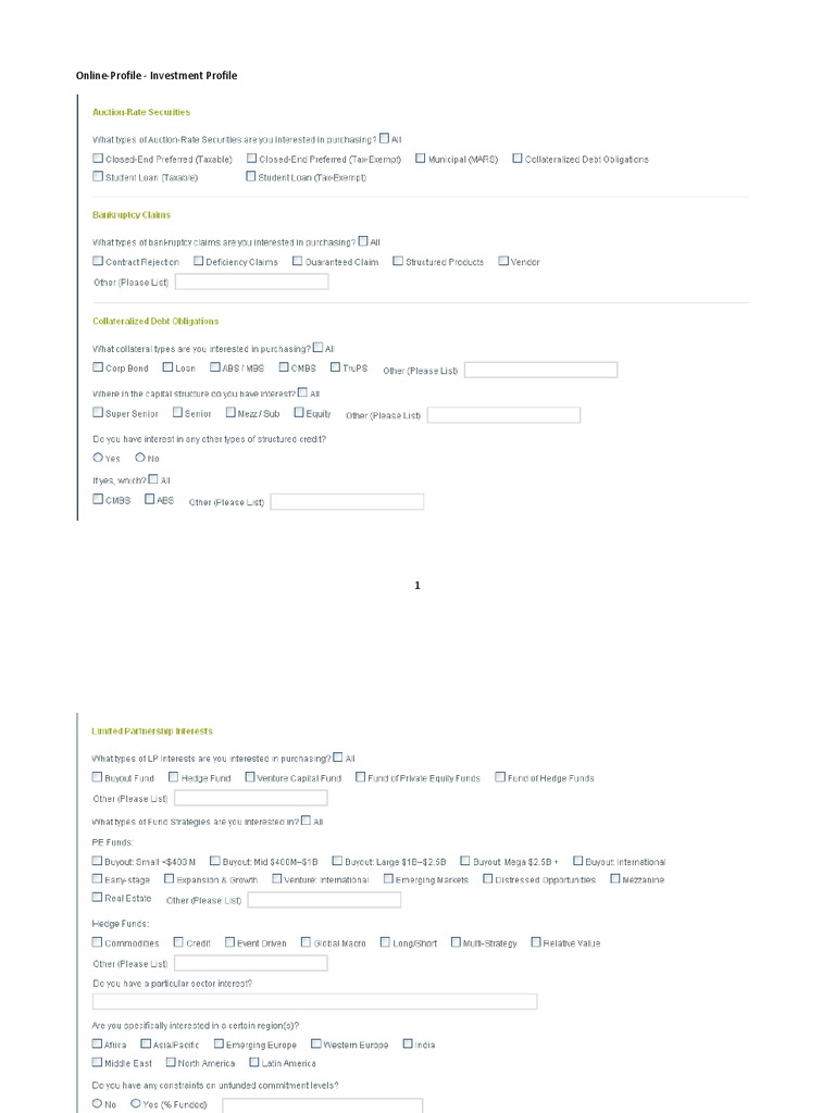 Investment Profile Overview | PDF