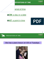 Prepositions of Time at in On
