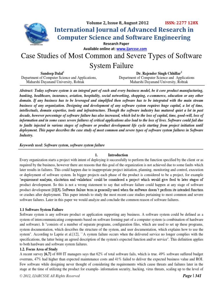 Case Study On 4 Software Failures PDF | PDF | Enterprise Resource ...