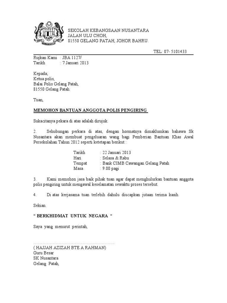 Surat Polis PENGIRING 2013  PDF